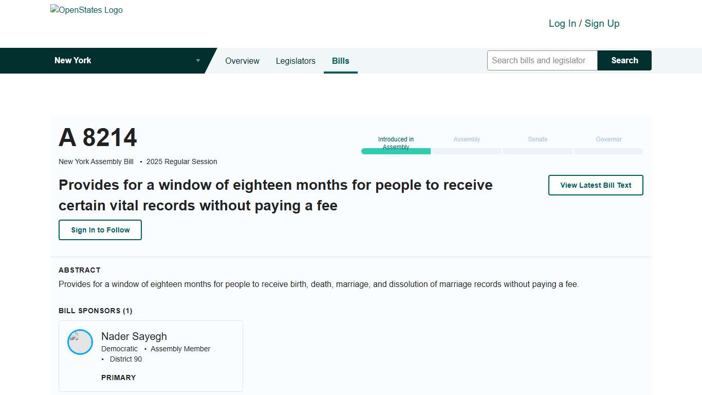 A 8214 - New York Assembly (2025-2026) - Open States